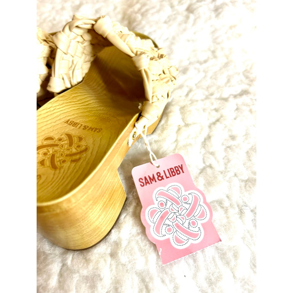 NWT Sam & Libby Women's Carina Knotted Wooden Mule Sandal Size 8 - Picture 3 of 8